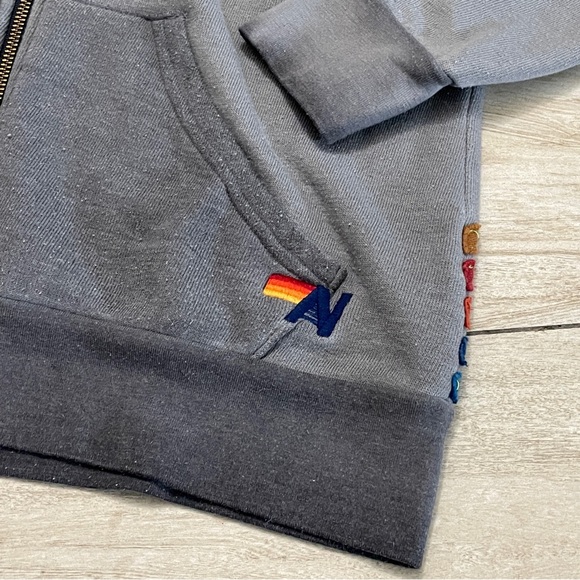 Vintage & Rare Spirtual Gangster “High on Nature” grey & rainbow Hoodie - sz M - Picture 6 of 14